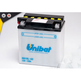 Batterie Unibat CB10L-A2 - Livrée avec flacons d'acide séparé.