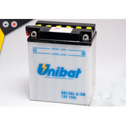 Batterie Unibat CB12AL-A (CB12AL-A2) - Livrée avec flacons d'acide