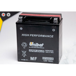 Batterie Unibat CBTX20CH-BS - Livrée avec flacons d'acide séparé.