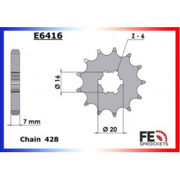 YZ.80.LC '93/01 14X47 RK428KRO  Petites Roues (4GT)