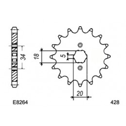 DT.125.TENERE'88/92 16X50 RK428FEX  (BLG)