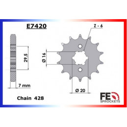 TTR.125 '00/01 Ptes Roues 13X49 428H *