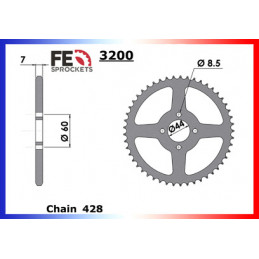 TTR.125 '00/01 Ptes Roues 13X49 RK428FEX