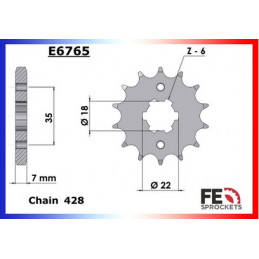 TW.200 '89/94 14X45 RK428FEX  (3LY)