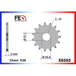 TZR.250 '87/92 14X41 RK520FEZO *  (2MA,3MA,2XW)