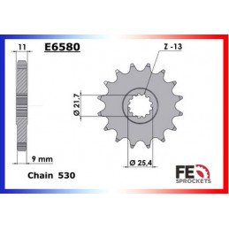 FZ6.600 FAZER '04/11 16X46 RK530KRO µ  (RJ07-RJ14)