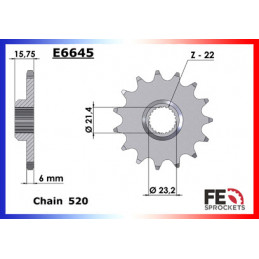 TT.600.E '96/00 15X47 RK520FEZO µ  (4GV4,4LW3) (4 Trous)