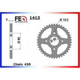 50.SKYTEAM '07/10 13X42 RK420MXZ  Couronne fixation standard