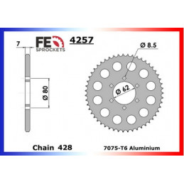 TY.250 '74/78 17X53 RK428KRO Bague de d,port non incluse