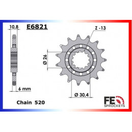 R1.1000 YZF '04/05 17X45 RKGB520UWR  Racing (Transformation en 520)