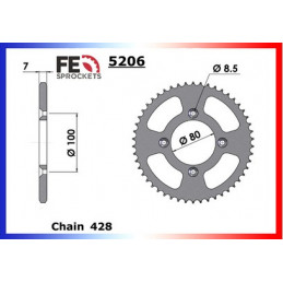 CRF.125 '14/20 Petites Roues 13X46 RK428MXZ *