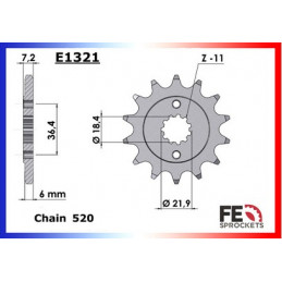 XR.250.R '96/04 13X48 RK520KRO *  (ME08)