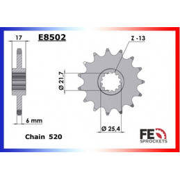 CB.500.F/FA '13/19 15X41 RK520FEZO µ CB.500 X/XA '13/19 (PC44-45-46)