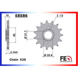 FX.650 VIGOR '99/01 14X43 RK520FEX *