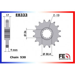 CB.1000.R '08 (trous de 8.5 mm) 16X44 RK530MFO µ  (SC60)