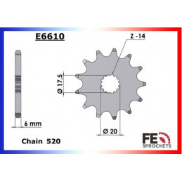 125.EC R '13/14 13X50 RK520MXZ *