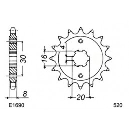 125.CR '90/94 12X52 520HG µ