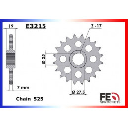 F.800.R '09/18 20X47 RK525FEX µ (Fixations Couronne dia: 8,5 mm)