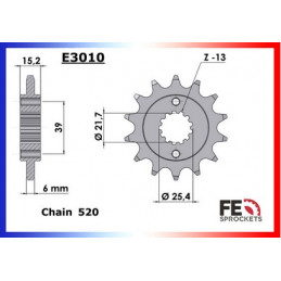 250.MAXXER '05/15 14X38 RK520KRO * 250.MXU '02/09, 250.KXR '02/09