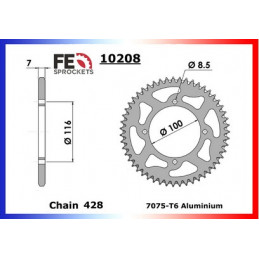 KX.85 '01/20 (LARGE) 13X51 RK428MXZ   (B1/B3) Grandes Roues