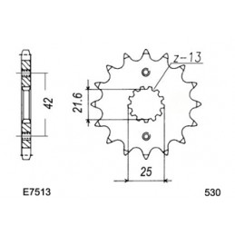 Z.750.KZ/B '76/78 16X38 RK530FEX  (B1/B2/B3 Bicylindre)