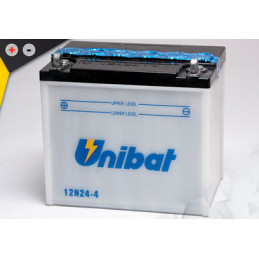 Batterie Unibat 12N24-4 - Livrée avec flacons d'acide séparé.