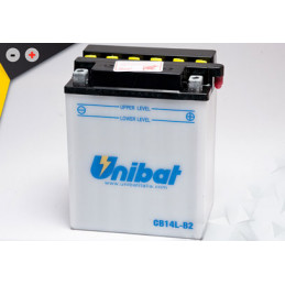 Batterie Unibat CB14L-B2 - Livrée avec flacons d'acide séparé.