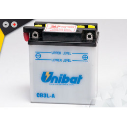 Batterie Unibat CB3L-A - Livrée avec flacons d'acide séparé.
