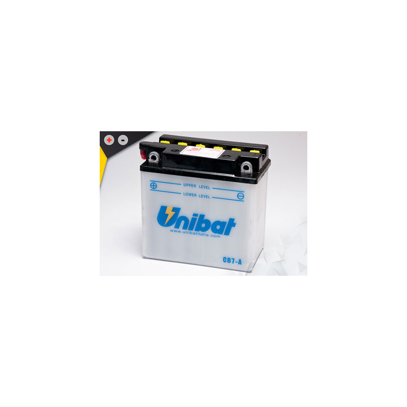 Batterie Unibat CB7-A - Livrée avec flacons d'acide séparé.