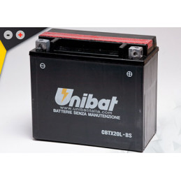 Batterie Unibat CBTX20L-BS - Livrée avec flacons d'acide séparé.