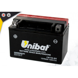 Batterie UNibat CBTX9-BS - Livrée avec flacons d'acide séparé.