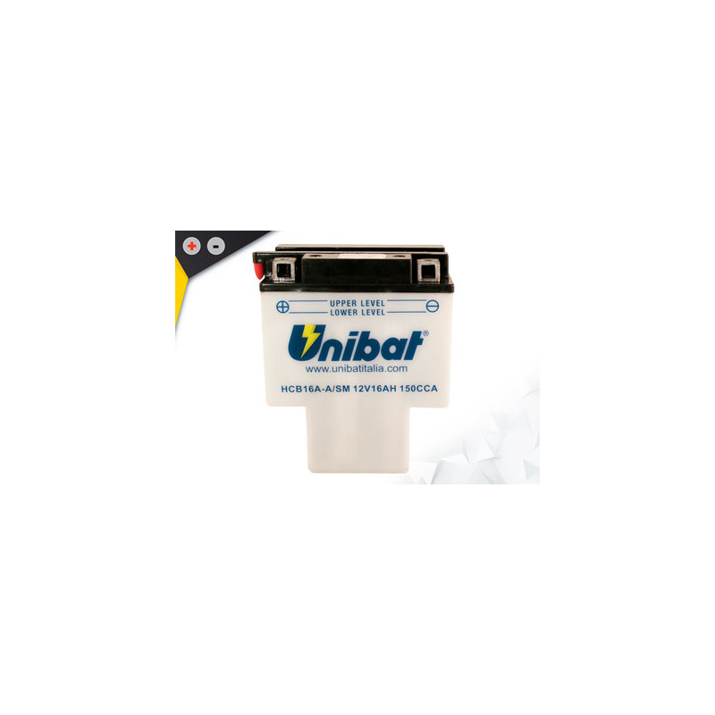 Batterie Unibat HCB16A-A - Livrée avec flacons d'acide séparé.