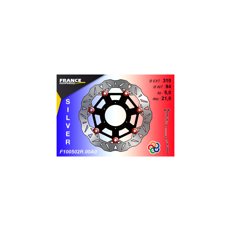 Disque de frein Gamme Silver F100502R.00A0 / Oeillets Couleurs