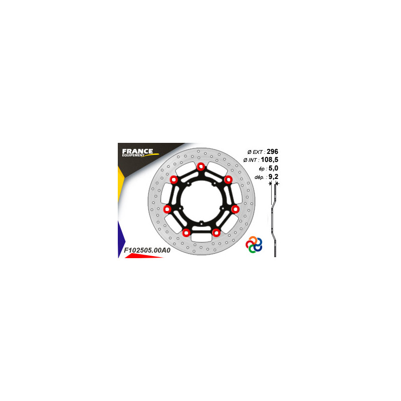 Disque de frein Gamme Essentiel FE.FL102505 / Oeillets Couleurs