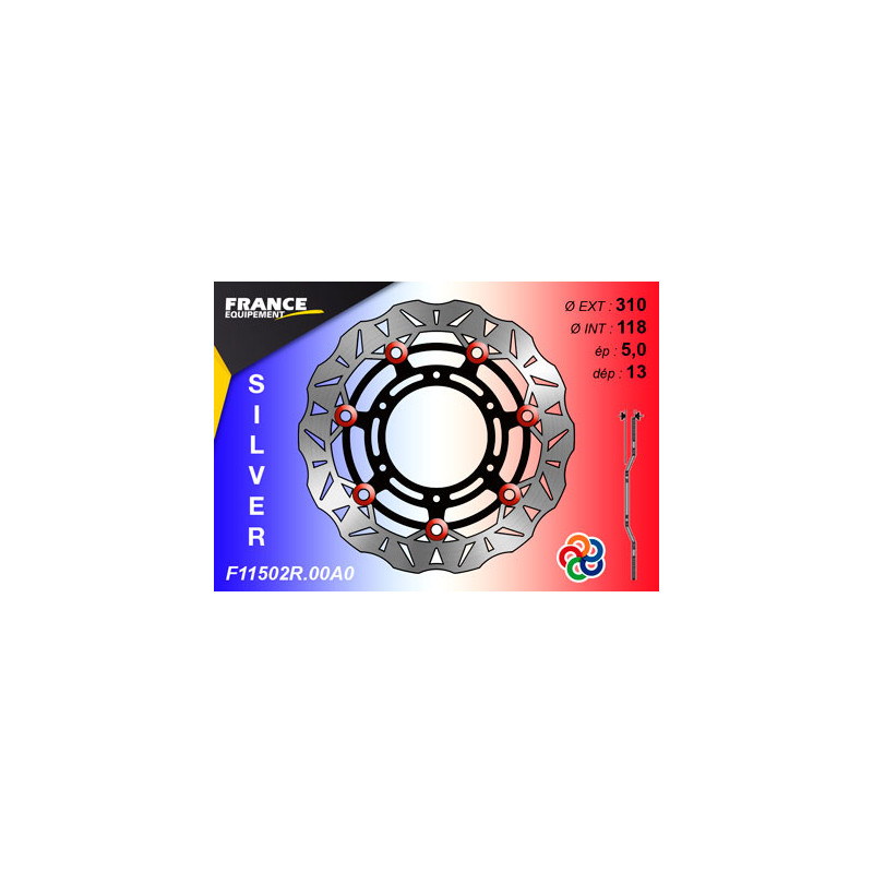 Disque de frein Gamme Silver F11502R.00A0 / Oeillets Couleurs