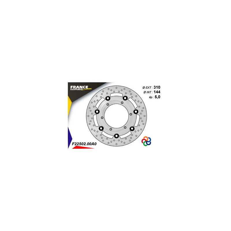 Disque de frein Gamme Essentiel FE.FL22502 / Oeillets Couleurs