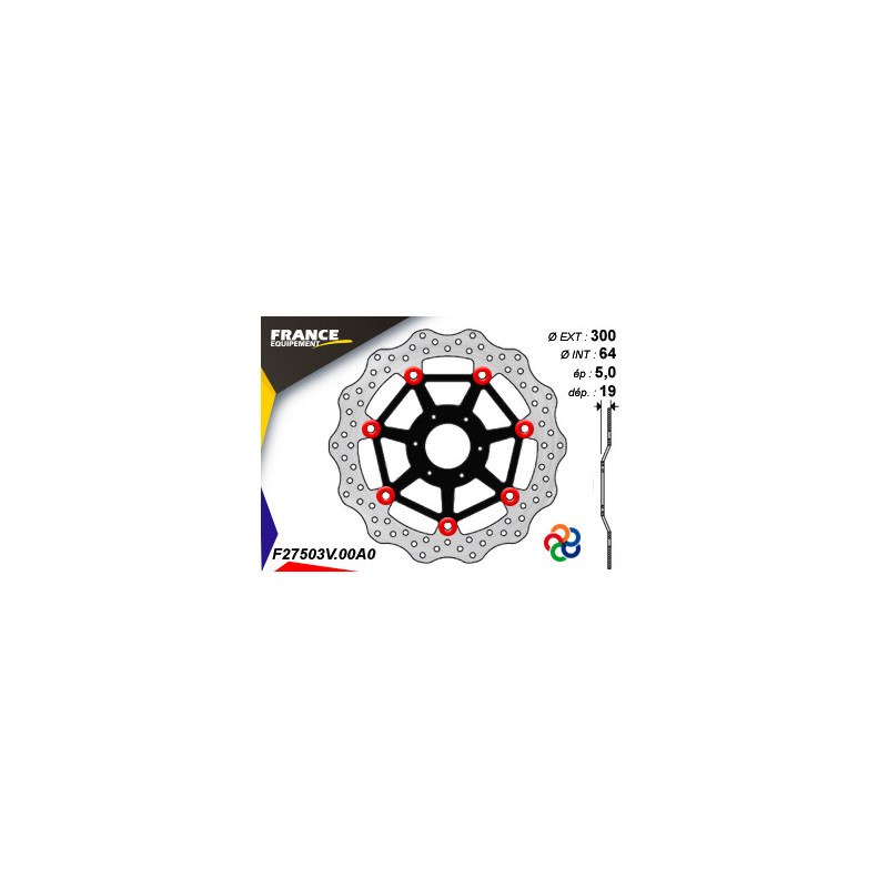 Disque de frein Gamme Essentiel FE.FL27503V  / Oeillets Couleurs