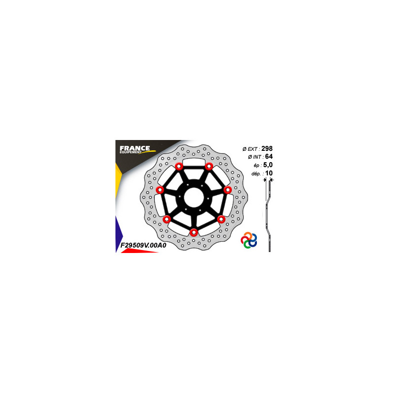 Disque de frein Gamme Essentiel FE.FL29509V / Oeillets Couleurs