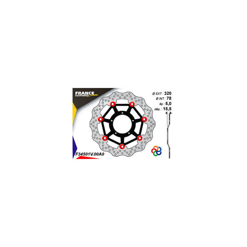 Disque de frein Gamme Essentiel FE.FL34501V / Oeillets Couleurs