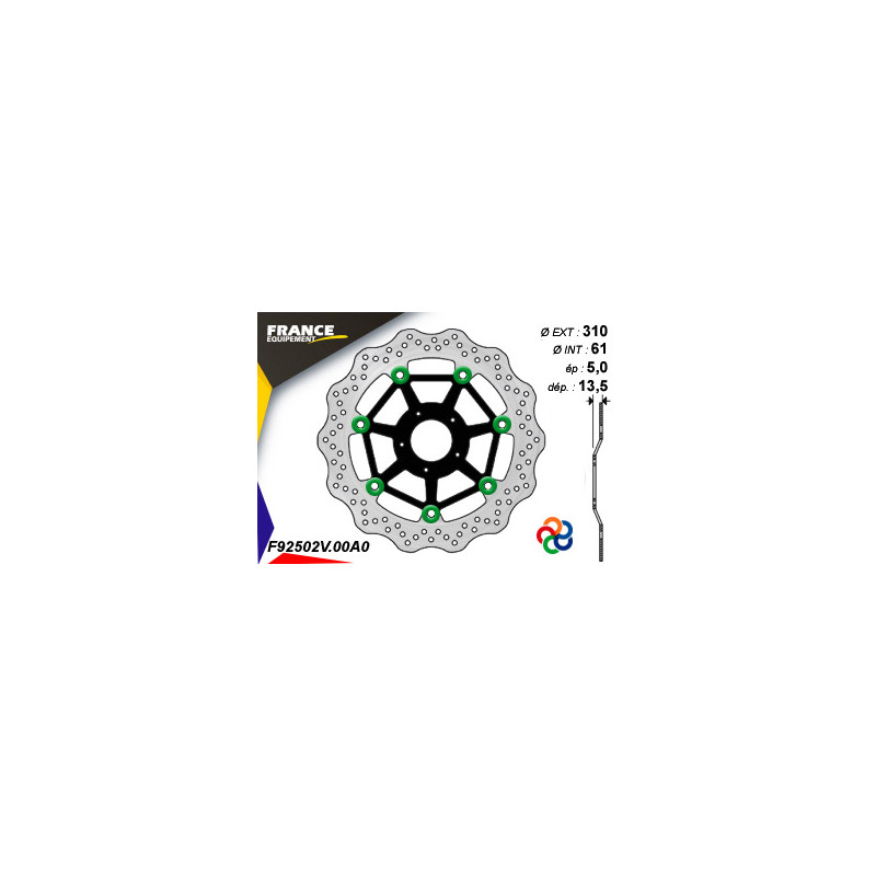 Disque de frein Gamme Essentiel FE.FL92502V / Oeillets Couleurs