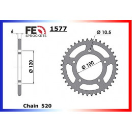 650.XMOTO '07/08 16X47 RK520GXW  Couronne 5 Trous