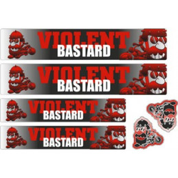 Kits Autocollants 6 pièces "VIOLENT BASTARD" Rouge