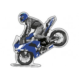 Label déco moto "MOTO Bleu" . 2 pièces.