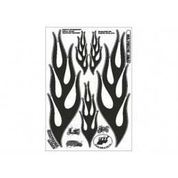 Kits Autocollants "SPIRIT DECORATION" forme FLAMME Noir.