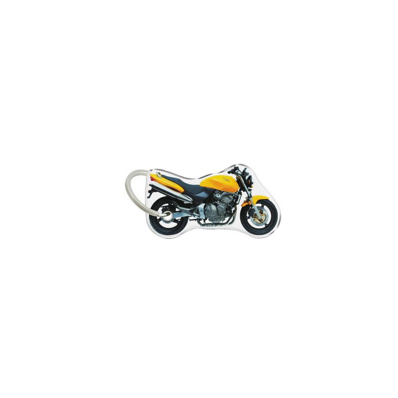 Porte-cléfs en Résine "HONDA HORNET JAUNE" Format : 40x40mm