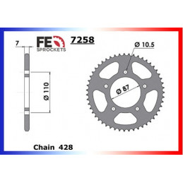 125.SM '14-  (Roue Bâtons-5 Trous) 15X51 RK428FEX